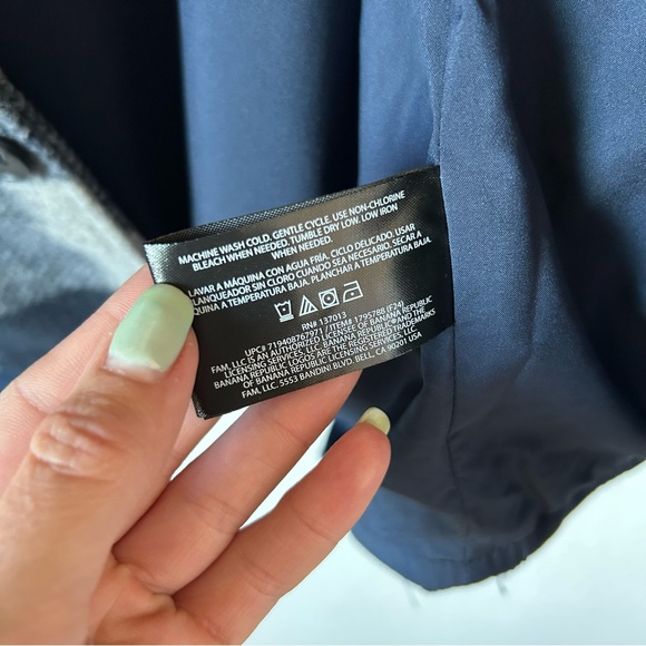 Banana Republic Men’s Medium Flannel Navy Outdoorsman Lightweight Shacket Jacket - Picture 8 of 12